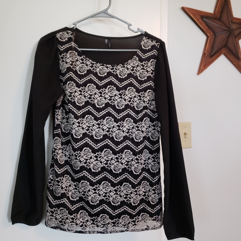 Black lace blouse